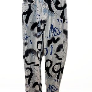 Monki Light Gray & Black Washed Denim Jeans